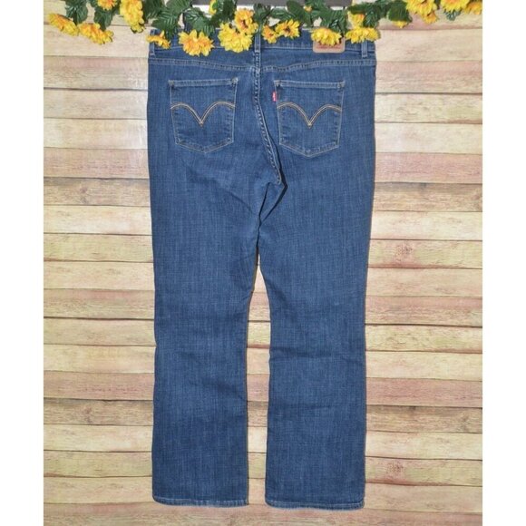 Levi's Ladies Classic Boot Denim Mid Rise Blue Jeans Size 14 32 X 32 Stretch - Picture 4 of 12